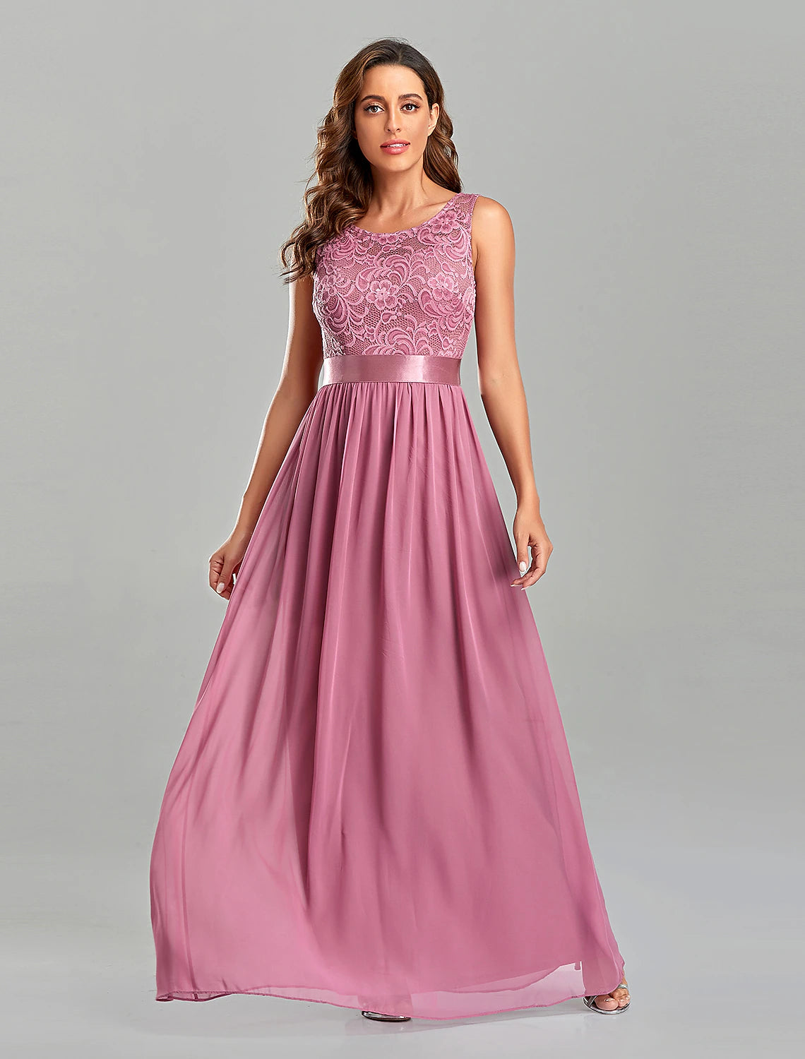Wholesale  A-Line Evening Gown Empire Dress Party Wear Wedding Guest Floor Length Short Sleeve Jewel Neck Chiffon with Embroidery